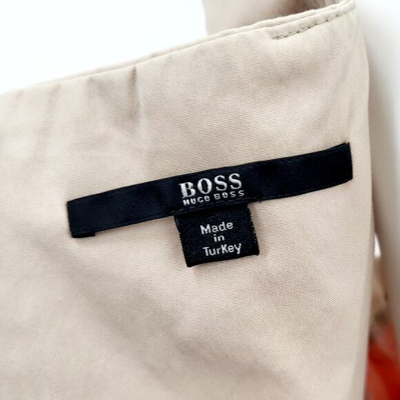 BOSS HUGO BOSS Elbise Tan Pink and Red Sheath Sleeveless Dress Women's Size 4 US - Picture 6 of 10